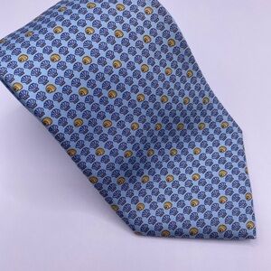 Salvatore Ferragamo Light Blue and Yellow Patterned Tie